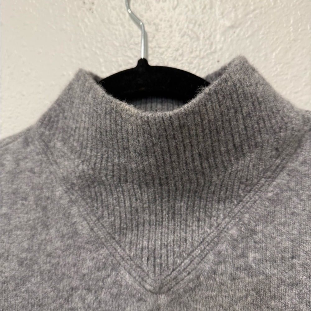 AllSaints Asha High Neck Sweater Size Xs  Grey Wool Blend Crop Oversized Boxy - Picture 4 of 8